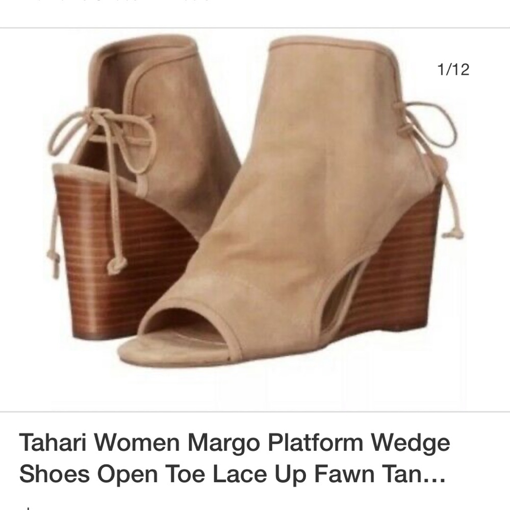 NEVER WORN Tahari Margo Open Toe Wedge